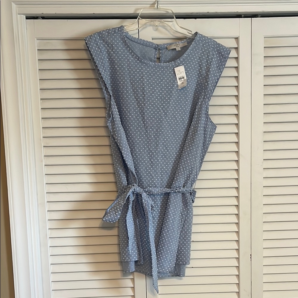 Blue Polka Dot Sleeveless top